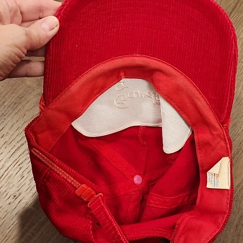 Rare Vintage AmaPro Cardinal Football Corduroy Adjustable Hat Baseball Cap 80s